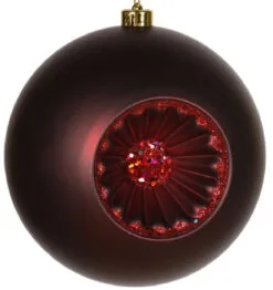 Matte Burgundy Red Retro Reflector Shatterproof Christmas Ball Ornament 8" (200mm) -Deals Christmas decorations Store vickerman m112605 3 71779.1667654994