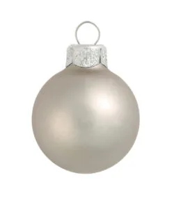 6ct Matte Smoke Silver Glass Ball Christmas Ornaments 4" (101mm)