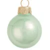 8ct Shale Green And Gold Shiny Glass Christmas Ball Ornaments 3.25" (80mm)