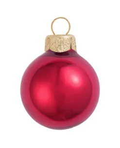 12ct Rubine Red Pearl Glass Christmas Ball Ornaments 2.75" (70mm)