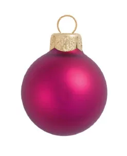 Matte Raspberry Pink Glass Ball Christmas Ornament 7" (177mm)