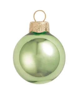 2ct Lime Green Glass Shiny Christmas Ball Ornaments 6" (150mm)