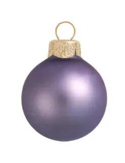 28ct Lilac Purple Glass Matte Finish Christmas Ball Ornaments 2" (50mm)