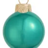 40ct Turquoise Green Glass Shiny Finish Christmas Ball Ornaments 1.5" (35mm)