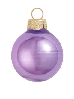 4ct Lavender Purple And Gold Shiny Glass Christmas Ball Ornaments 4.75" (120mm)